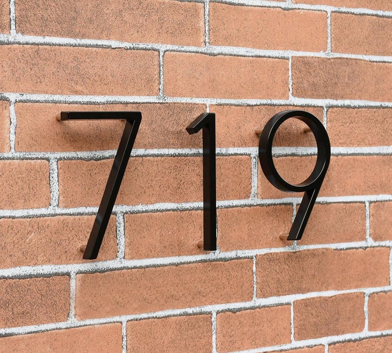 OLADOT 6"" Stainless Steel Floating House Number 1  Metal Modern House Numbers  Mailbox Decor Number with Nail Kit  Coated Black  911 Visibility Signage (Large 1) - Image 3
